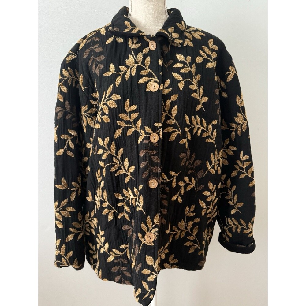 Coldwater Creek Women's Floral Tapestry Shirt Jacket Size 2X Art to